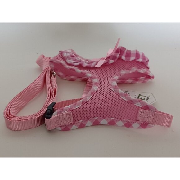 Expawlorer Pink Cat Mesh Harness With Bow & Leash, Size Small - Picture 2 of 12